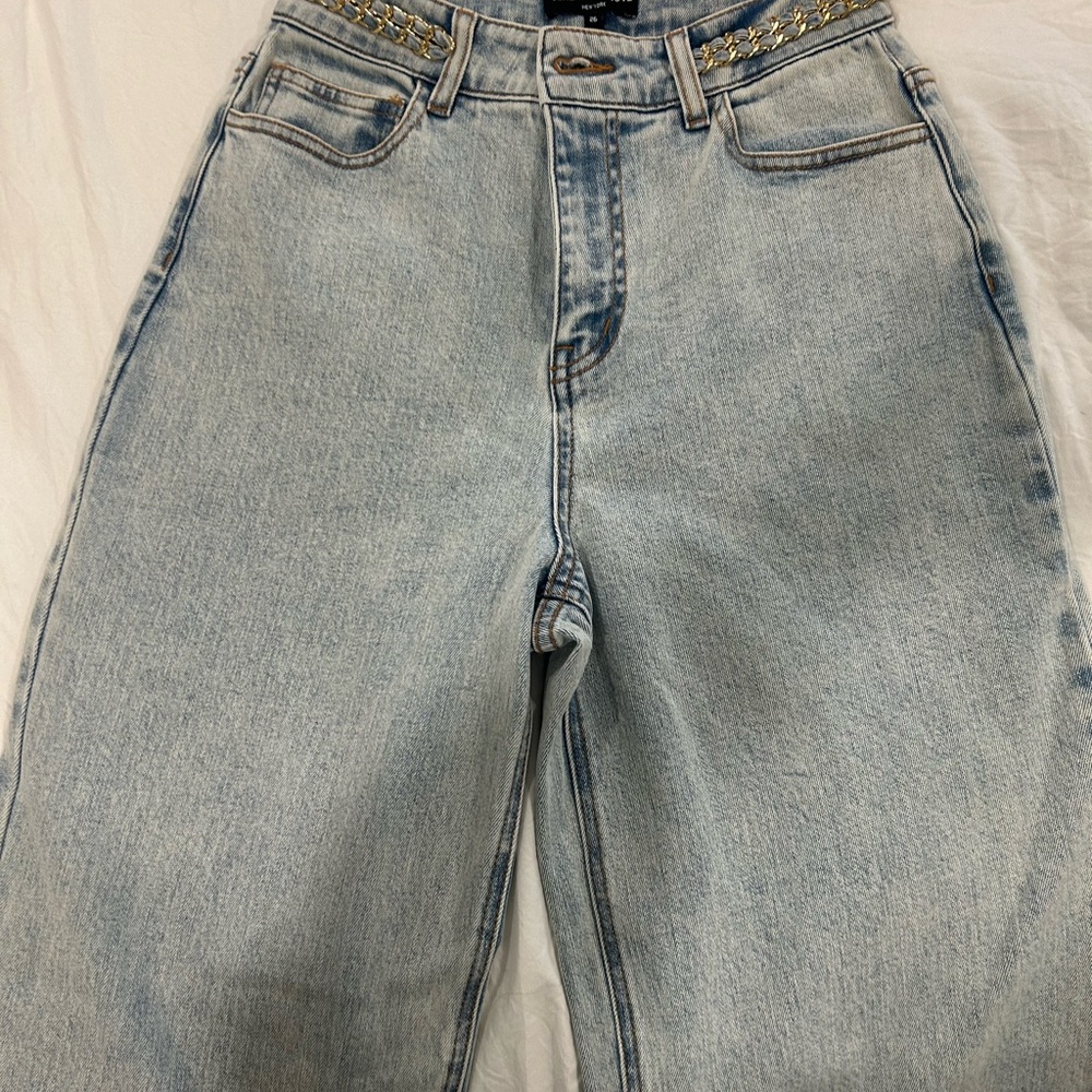 Light Wash High-Rise Denim Jeans